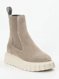 Damen Voile Blanche – Stiefelette aus Veloursleder taupe