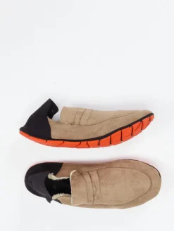 Damen Wai – Slipper aus Veloursleder in Sandbeige