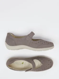 Damen Waldläufer – Klettslipper aus Leder in Taupe