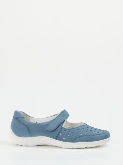 Damen Waldläufer – Klettslipper aus Nubukleder jeans