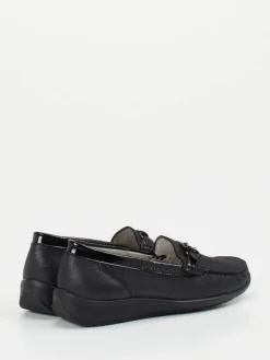 Damen Waldläufer – Komfortloafer aus Metallicleder Anthrazit