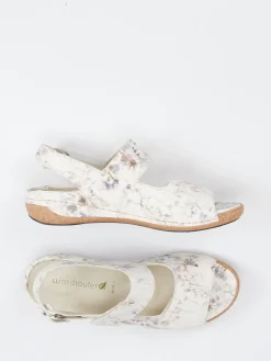 – Komfortsandale aus geprägtem Leder floral*Waldläufer Online