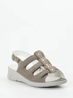 – Komfortsandale aus Nubukleder taupegrau*Waldläufer New