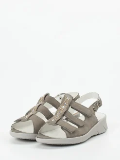 – Komfortsandale aus Nubukleder taupegrau*Waldläufer New