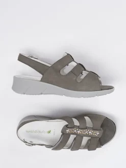 – Komfortsandale aus Nubukleder taupegrau*Waldläufer New