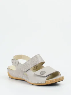 Damen Waldläufer – Komfortsandalen aus Nubukleder hell