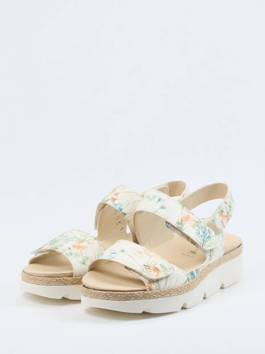 Damen Waldläufer – Komfort-Sandalen aus Leder mit Jutebesatz