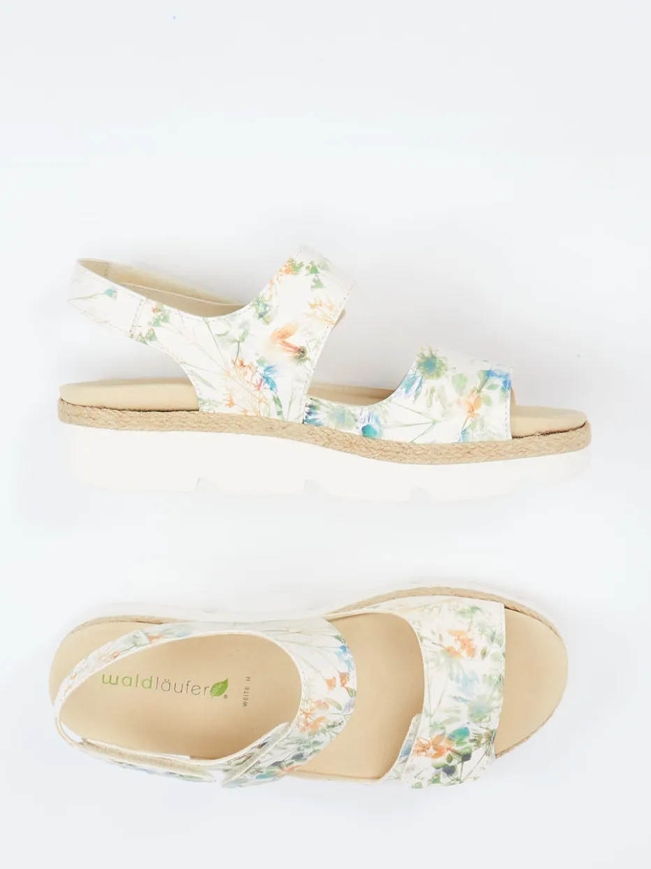 Damen Waldläufer – Komfort-Sandalen aus Leder mit Jutebesatz