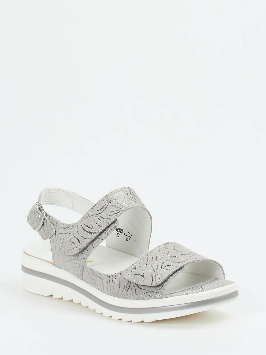 – Komfortsandale aus Veloursleder silber*Waldläufer