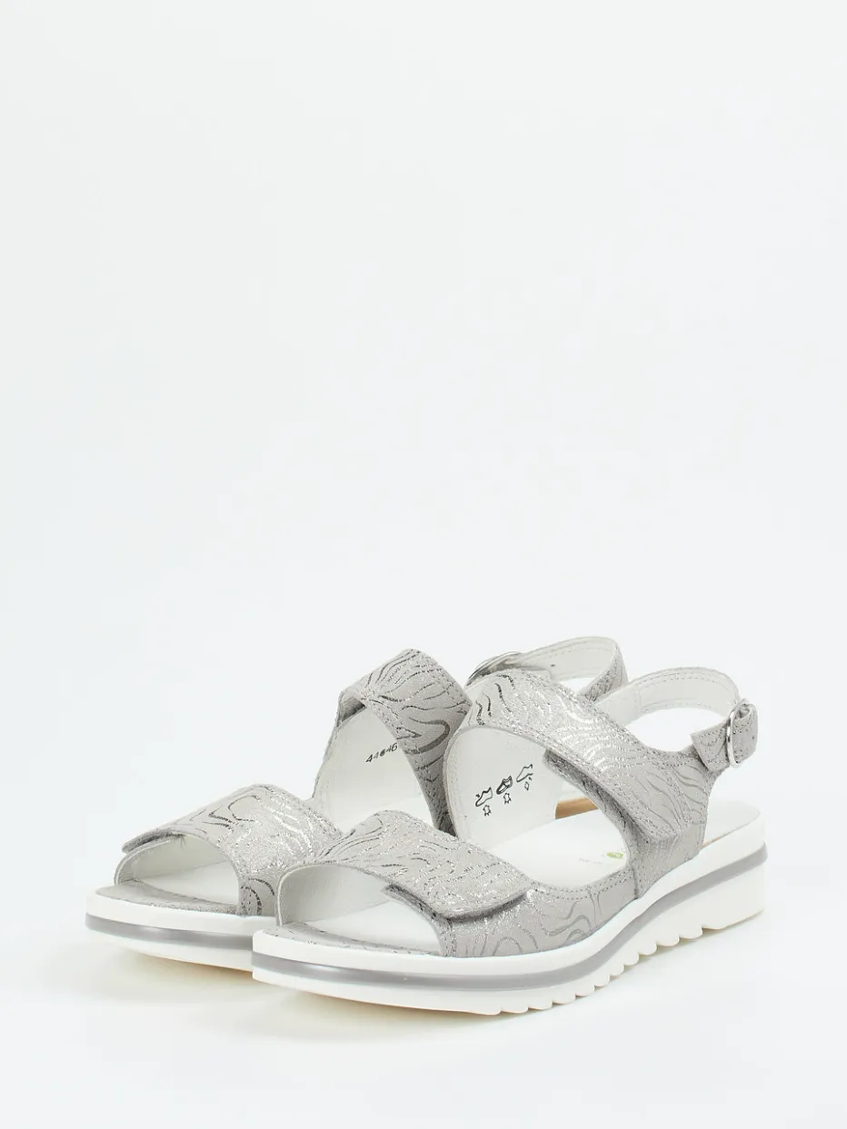 – Komfortsandale aus Veloursleder silber*Waldläufer