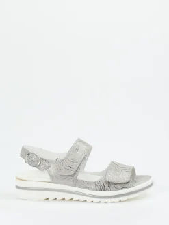 – Komfortsandale aus Veloursleder silber*Waldläufer