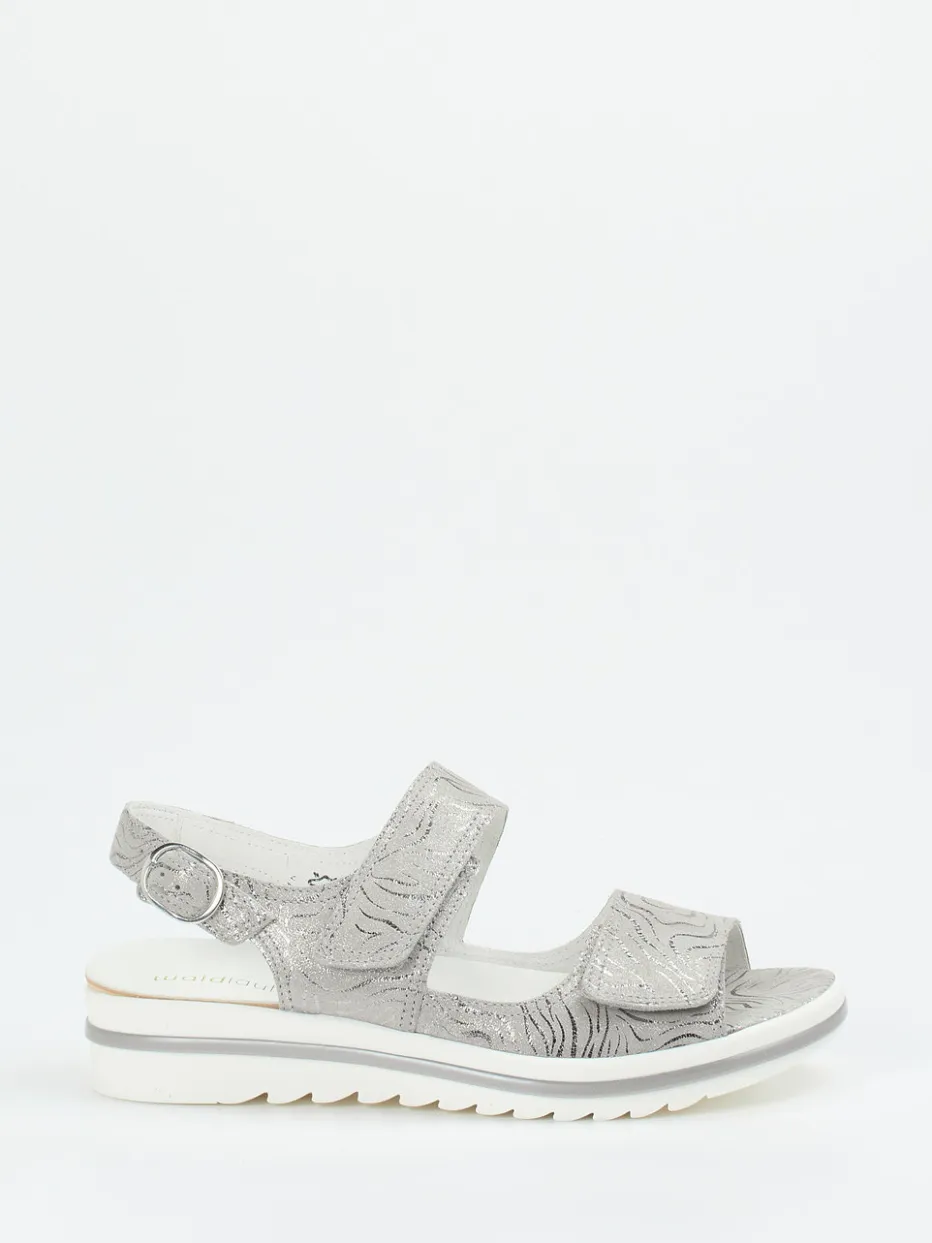 – Komfortsandale aus Veloursleder silber*Waldläufer