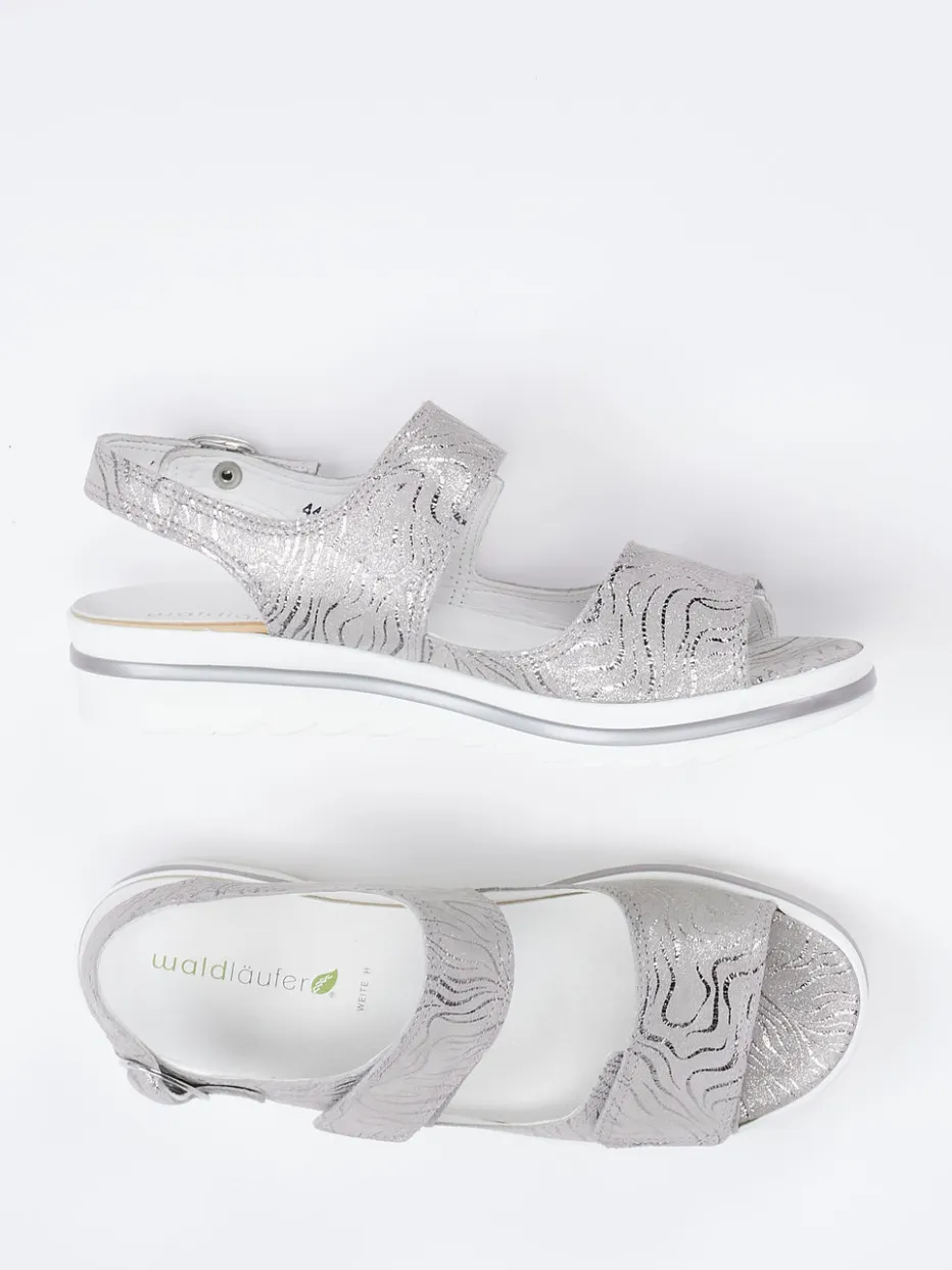 – Komfortsandale aus Veloursleder silber*Waldläufer
