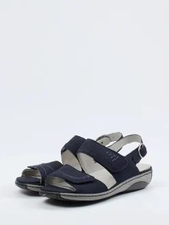 – Komfortsandale aus Nubukleder Dunkel*Waldläufer Hot