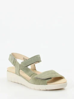 – Komfortsandale aus Veloursleder Salbei*Waldläufer Clearance