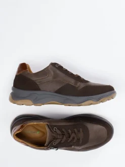 Herren Waldläufer – Komfort-Sneaker aus Kalbleder dunkel