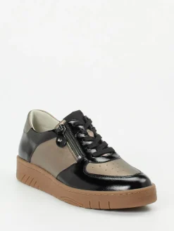 Damen Waldläufer – Komfort-Sneaker aus Metallicleder bronzebraun