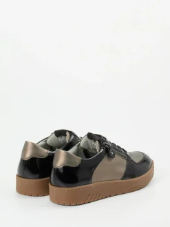 Damen Waldläufer – Komfort-Sneaker aus Metallicleder bronzebraun