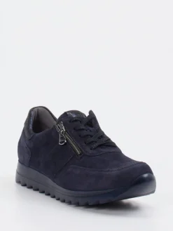 Damen Waldläufer – Komfort-Sneaker aus Veloursleder Dunkel