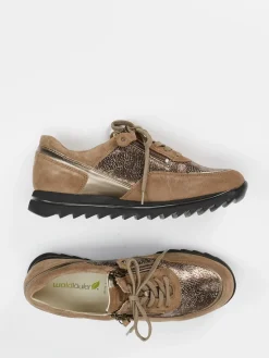 Damen Waldläufer – Komfort-Sneaker aus Veloursleder Taupe