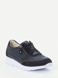 Damen Waldläufer – Komfort-Sneaker aus Kalbleder Dunkel