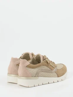 Damen Waldläufer – Komfort-Sneaker aus Veloursleder beige