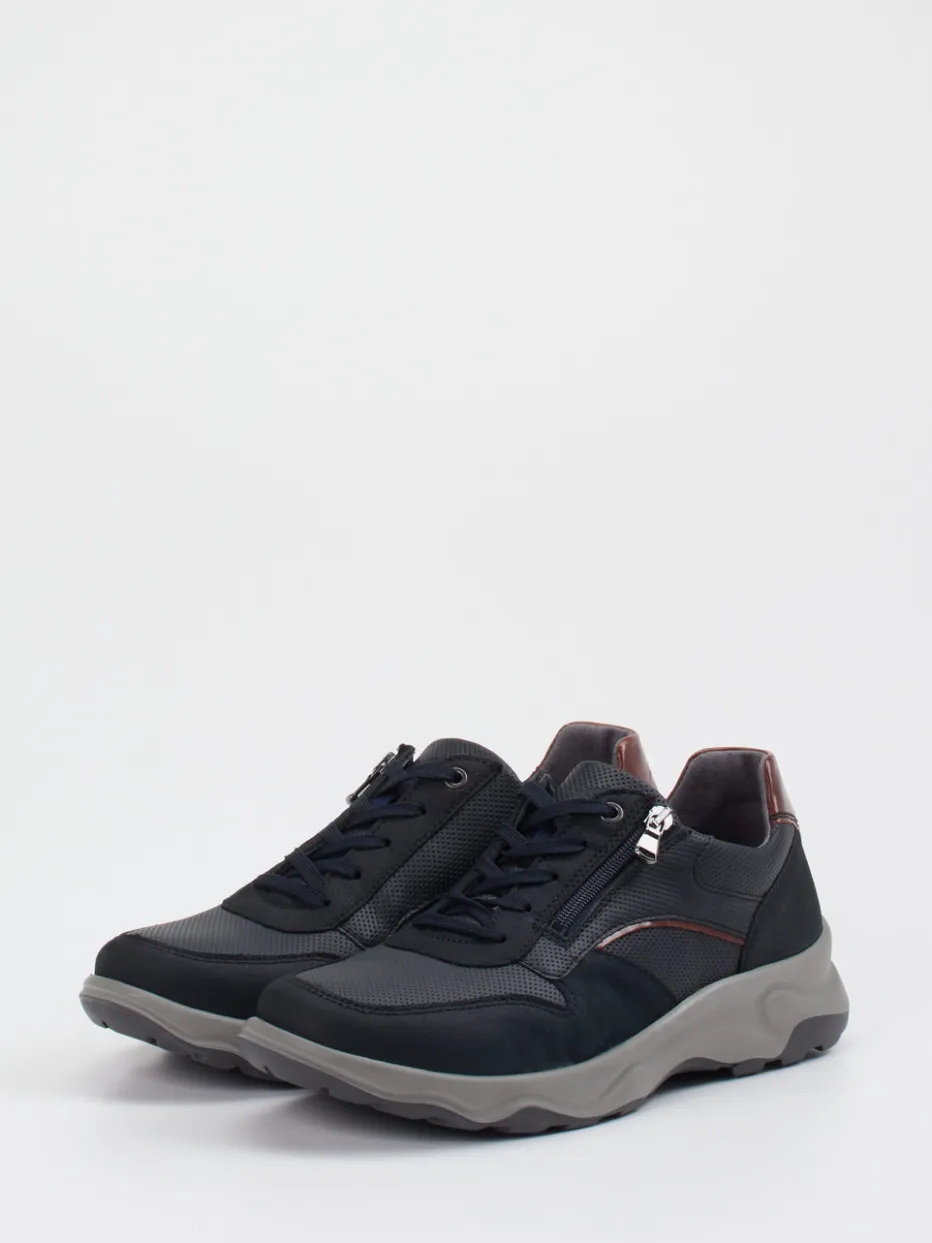 – Komfort-Sneaker aus Kalbleder Schwarz*Waldläufer