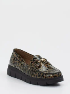 – Loafer aus geprägtem Leder in Leoprint*Waldläufer Clearance