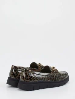 – Loafer aus geprägtem Leder in Leoprint*Waldläufer Clearance