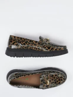 – Loafer aus geprägtem Leder in Leoprint*Waldläufer Clearance