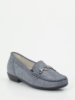 Damen Waldläufer – Loafer aus geprägtem Leder jeans
