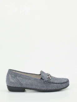 Damen Waldläufer – Loafer aus geprägtem Leder jeans