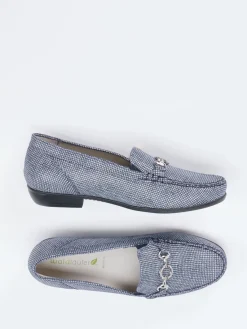 Damen Waldläufer – Loafer aus geprägtem Leder jeans