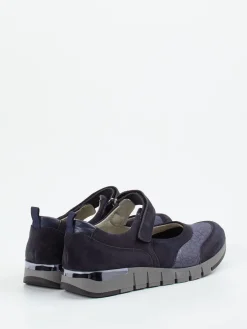 Damen Waldläufer – Mary Jane Sneaker aus Veloursleder Dunkel