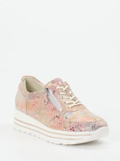 – Plateau-Sneaker aus geprägtem Leder metallic*Waldläufer Discount