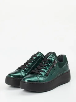 – Plateau-Sneaker aus Metallicleder*Waldläufer