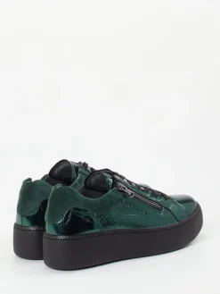 – Plateau-Sneaker aus Metallicleder*Waldläufer