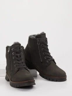 Damen Waldläufer – Schnürboots aus Leder in Anthrazit