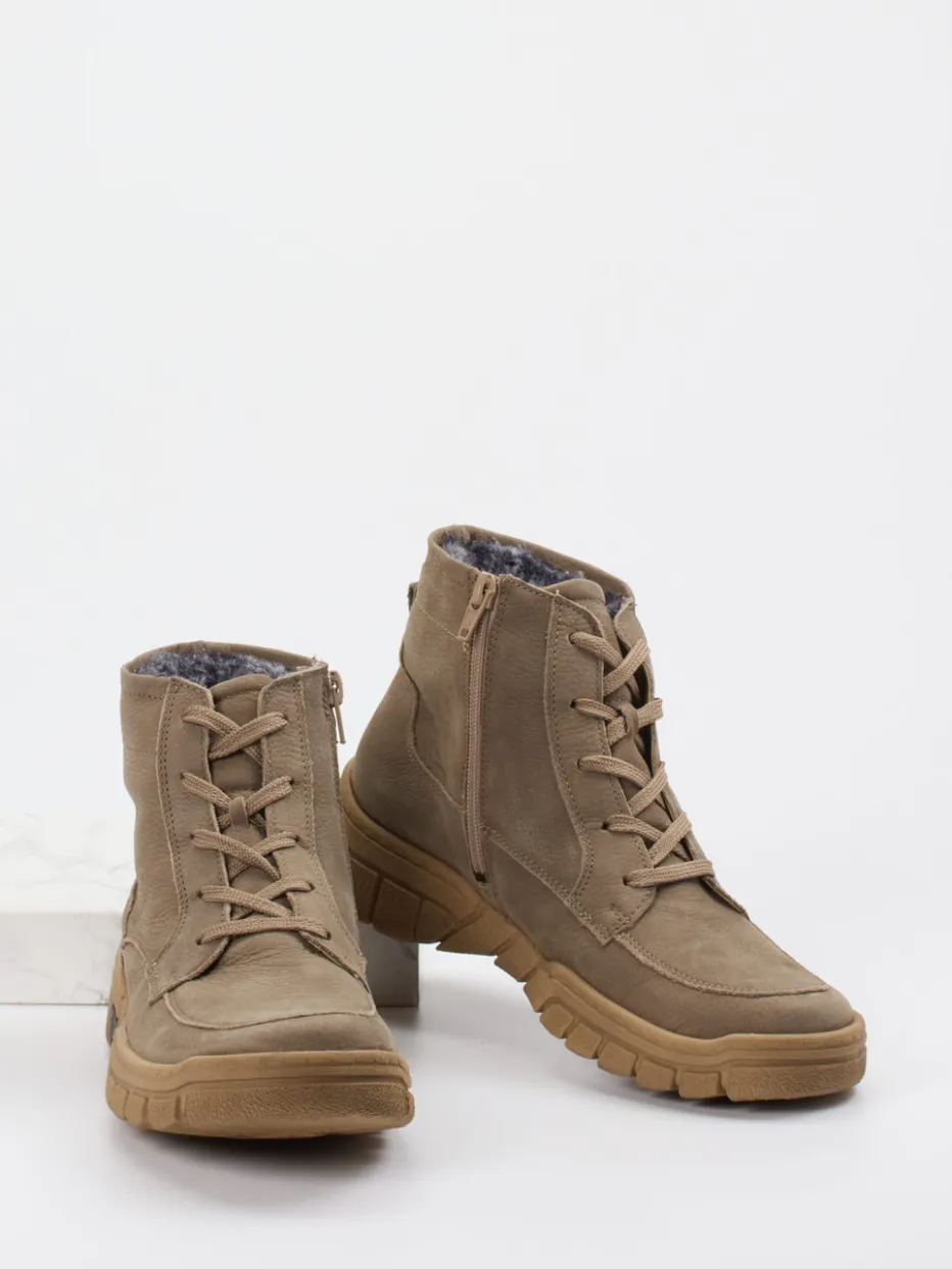 Damen Waldläufer – Schnürboots aus Nubukleder Sand