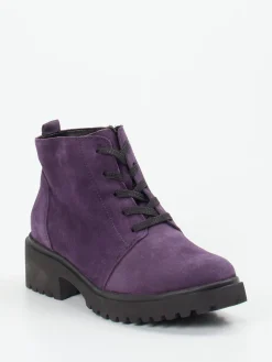 Damen Waldläufer – Schnürboots aus Veloursleder Pflaume