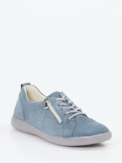 Damen Waldläufer – Schnürschuh aus Veloursleder tauben