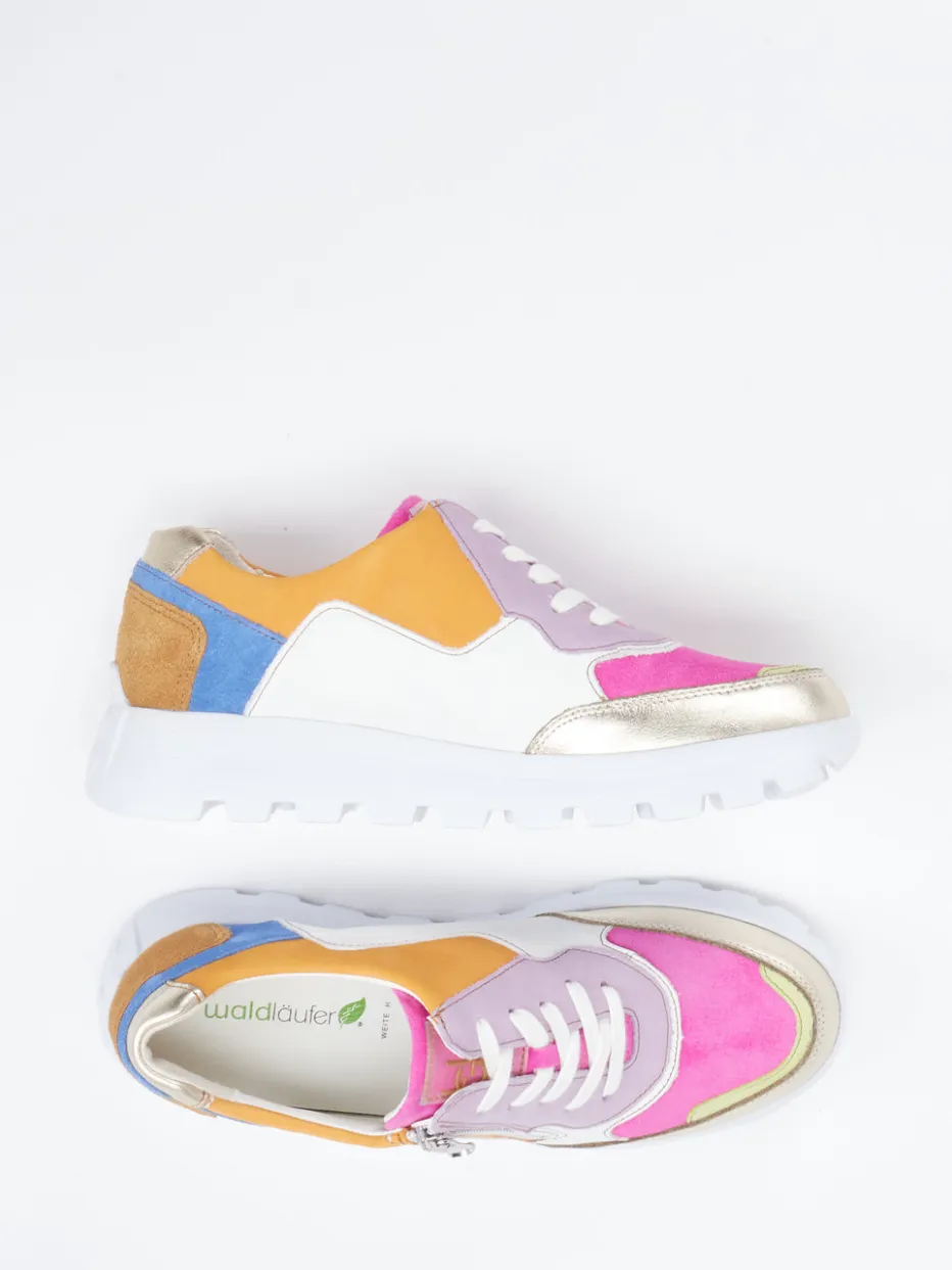 Damen Waldläufer – Sneaker aus Velourleder und Glattleder color