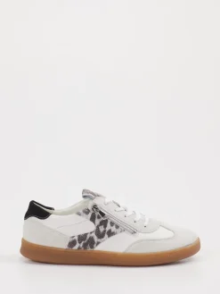 Damen Waldläufer – Sneaker aus Veloursleder weiß-