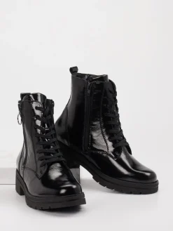 Damen Waldläufer – Stiefeletten aus Lackleder