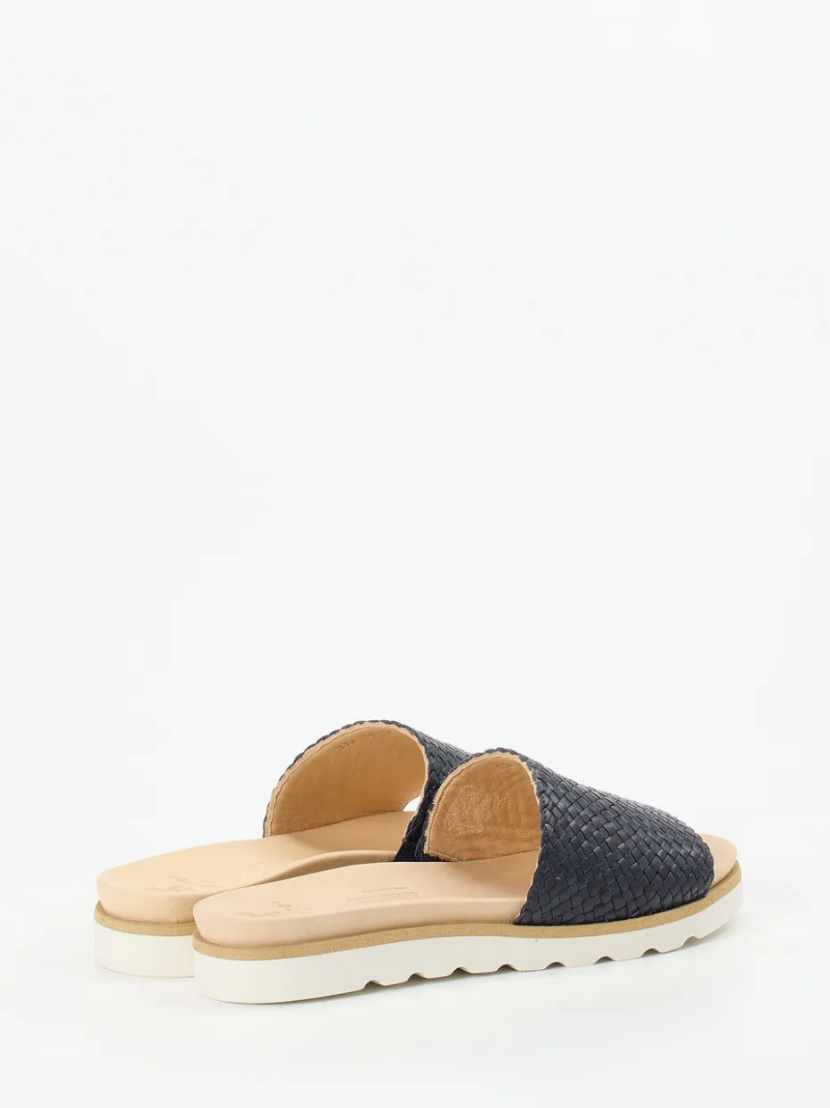 Damen Werner – Pantolette aus Flechtleder Dunkel