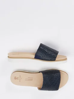 Damen Werner – Pantolette aus Flechtleder Dunkel