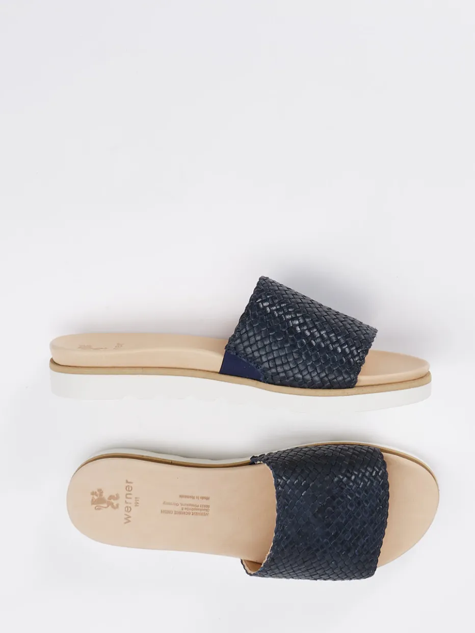 Damen Werner – Pantolette aus Flechtleder Dunkel