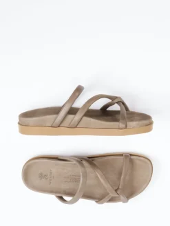 – Pantolette aus Kalbleder in Taupe*Werner Clearance