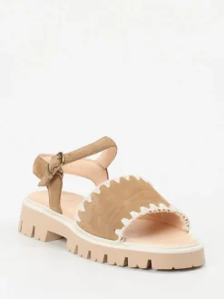 Damen Werner – Sandale aus Nubukleder in Sand