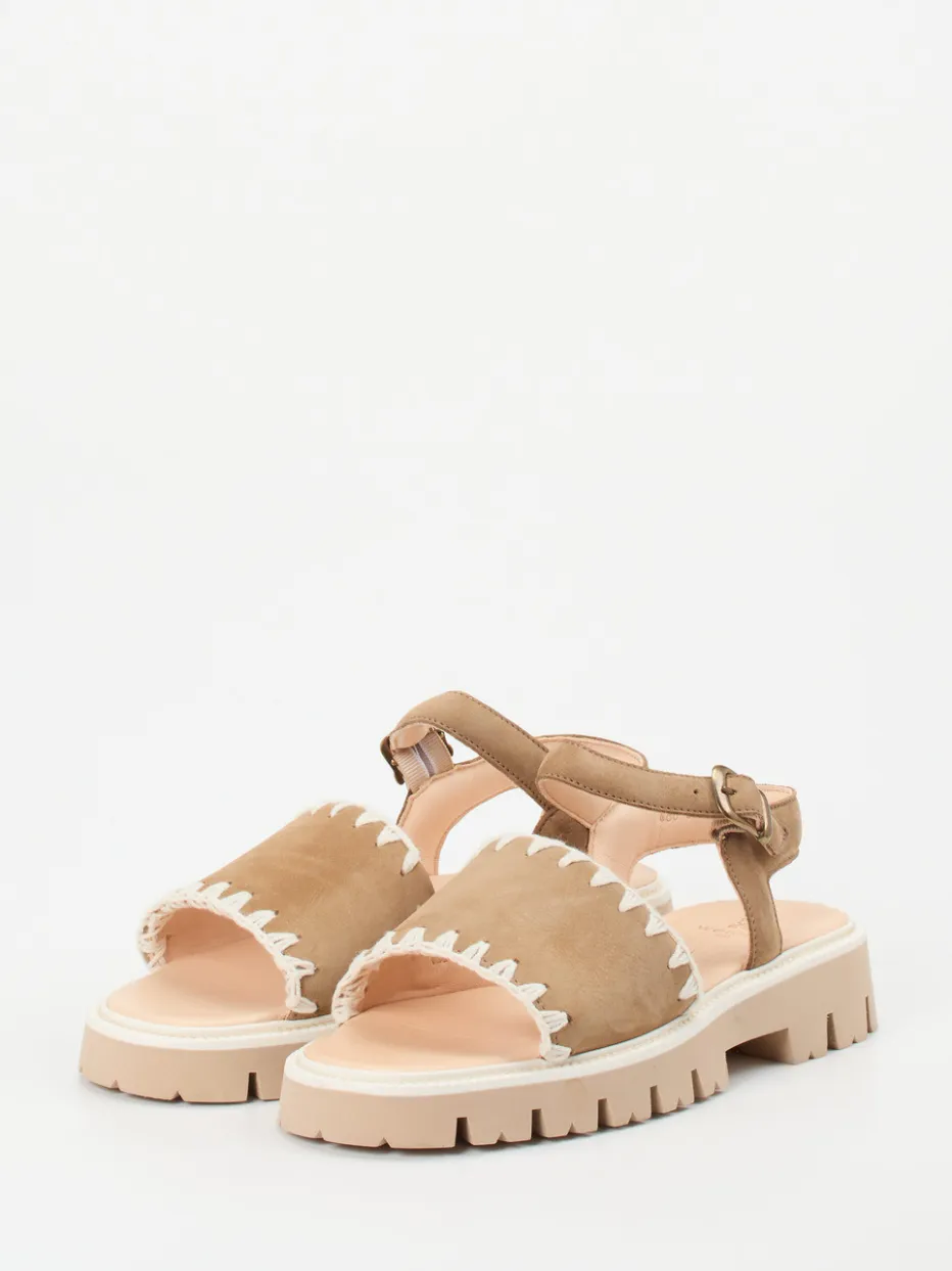 Damen Werner – Sandale aus Nubukleder in Sand